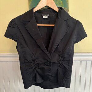 Wet Seal Black Short Sleeve Fitted Blazer Jacket Medium